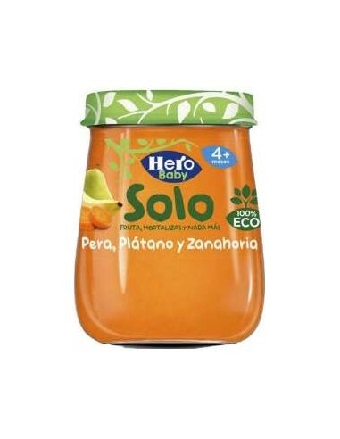 Hero Baby Solo Pera, Plátano Y Zanahoria, 120 G