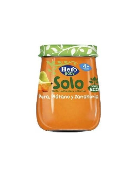 Hero Baby Solo Pera, Plátano Y Zanahoria, 120 G