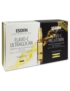 Isdinceutics Rutina Antioxidante Day Y Night Flavo-C Ultraglican + Flavo-C Melatonin, 10 Unidades + 10 Unidades