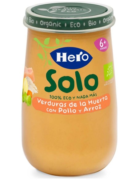 Hero Baby Solo Crema De Verduras, Pollo Y Arroz, 190 G