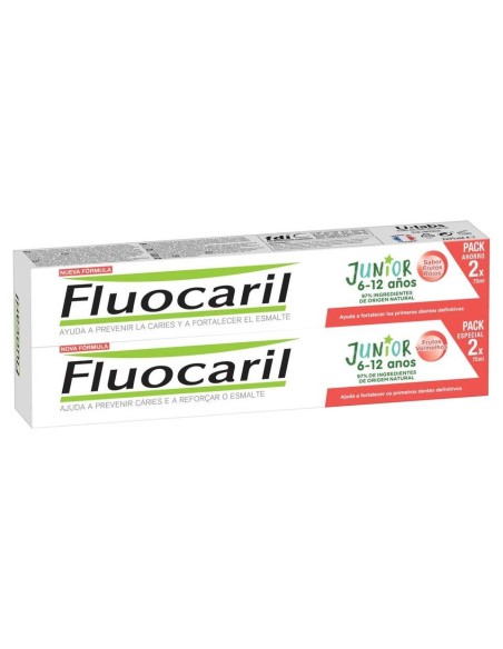 Fluocaril Duplo Pasta Junior Sabor Frutos Rojos 2X75Ml