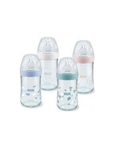 Nuk Biberón Nature Sense Cristal 0-6 S M Silicona 240 Ml