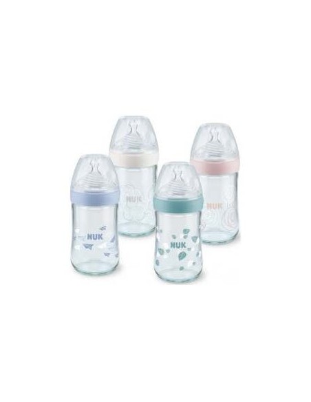 Nuk Biberón Nature Sense Cristal 0-6 S M Silicona 240 Ml