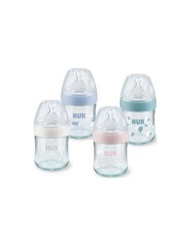 Nuk Nature Sense Biberón Cristal Y Silicona 0 A 6 Meses, 120 Ml