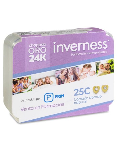 Prim Pendiente Inverness 25C 24 Kt Corazon Dorado Natural, 1 Unidad