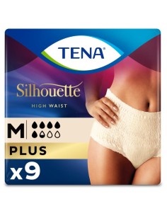 Tena Silhouette Cintura Alta Braga Absorb Inc Orina Día Anat Crema 9Uds