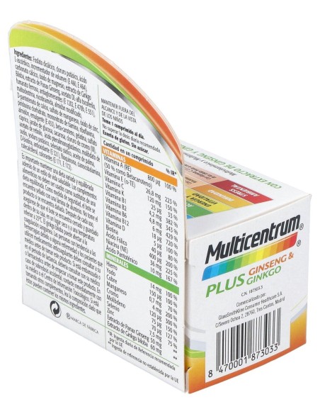 Multicentrum Plus Ginseng Y Ginkgo, 30 Comprimidos