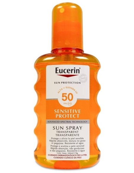 Eucerin Sun Spray Transparente Sensitive Protect Fps 50, 200 Ml