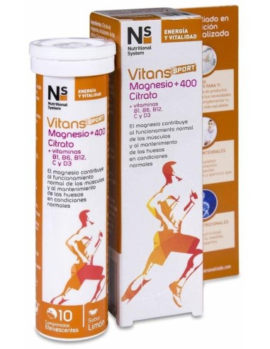 Ns Vitans Sport Magnesio +400 Citrato 10 Comprimidos Efervescente