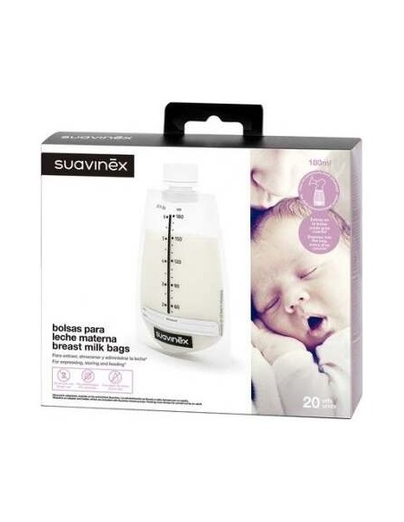 Suavinex Bolsas Para Leche Materna Cierre Tapón 20U