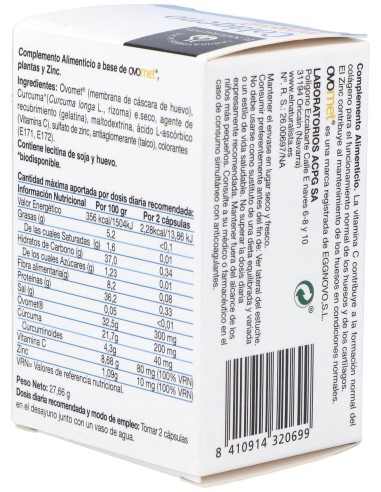 Colageno Forte Colageno+Ovomet+Curcuma 60Cap.
