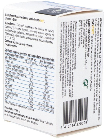 Colageno Forte Colageno+Ovomet+Curcuma 60Cap.