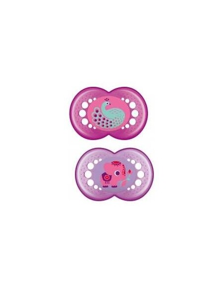 Mam Baby Chupete Silicona Original + 6 M Pack Doble Rosa