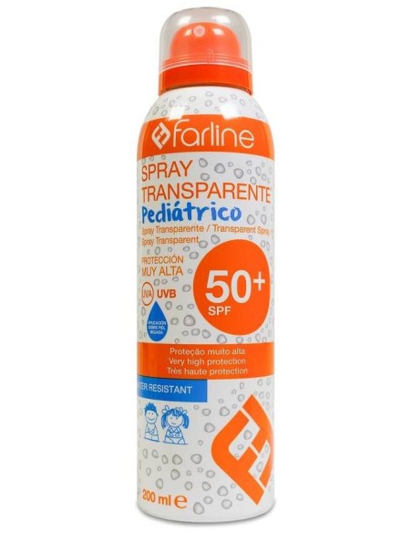 Farline Spray Transparente Pediátrico Spf 50+, 200 Ml