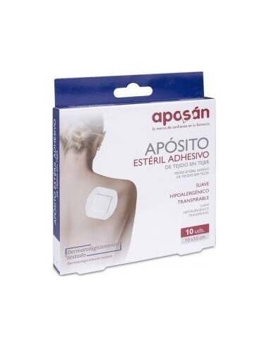 Aposán Apósito Estéril Adhesivo Tejido Sin Tejer 10X10 Cm, 10 Uds