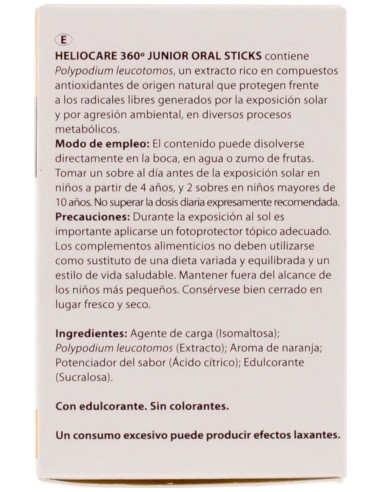 Heliocare 360º Junior Oral Sticks, 20 Uds