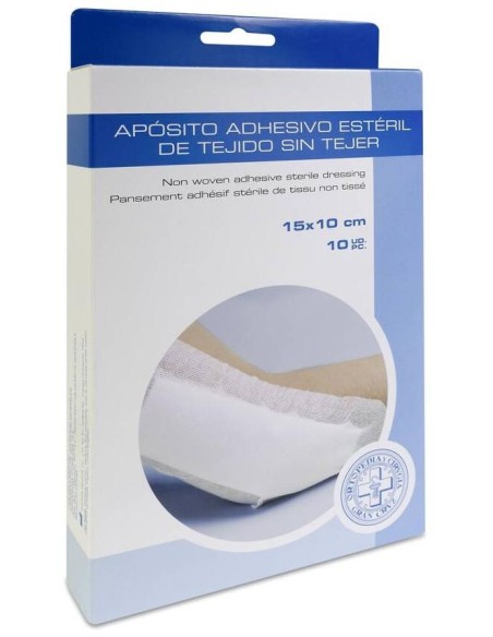 Gran Cruz Apósito Estéril Adhesivo Tejido Sin Tejer 15 Cm X 10 Cm, 10 Apósitos