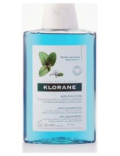 Klorane Champú Antipolución Menta Acuática, 200 Ml