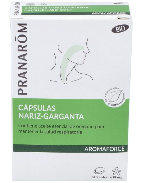 Pranarôm Aromaforce Cápsulas Nariz-Garganta Bio 30Caps
