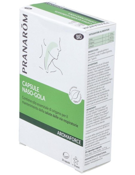 Pranarôm Aromaforce Cápsulas Nariz-Garganta Bio 30Caps