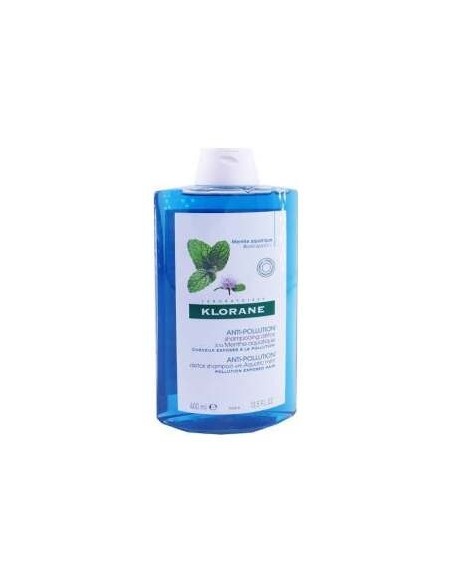 Klorane Champú Antipolución Menta Acuática, 400 Ml