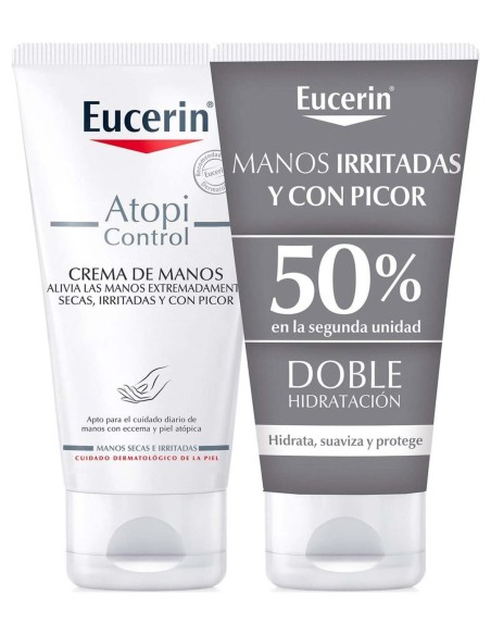 Duplo Eucerin Atopi Control Crema De Manos, 75 Ml + 75 Ml