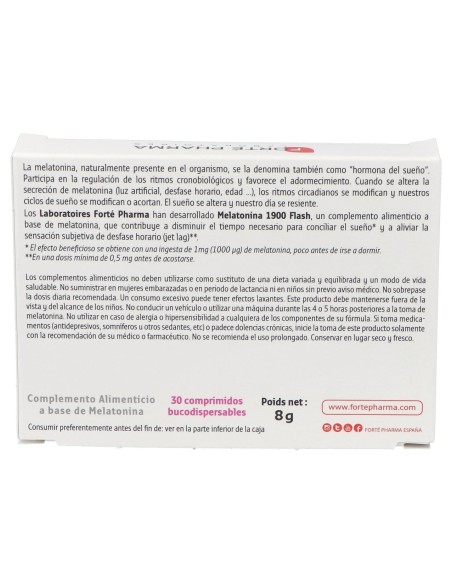 Forté Pharma Melatonina 1900 Flash, 30 Uds