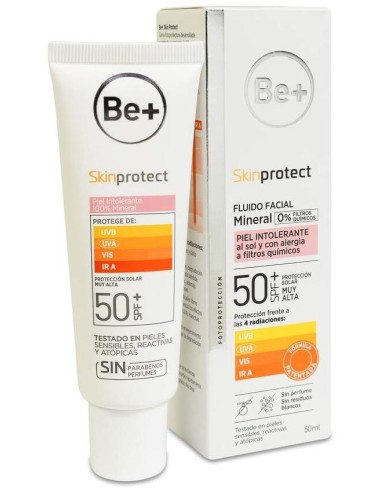 Be+ Skin Protect Piel Intolerante 100% Mineral Spf50+, 50 Ml
