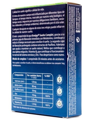 Kneipp Sueño Complet Con Melatonina, 30 Comprimidos