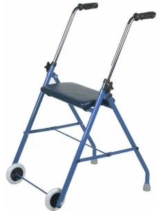 Andador De Acero Con Ruedas Y Asiento, 1 Unidad