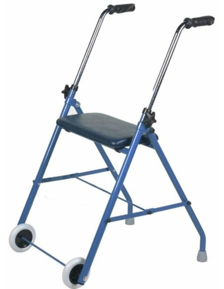 Andador De Acero Con Ruedas Y Asiento, 1 Unidad