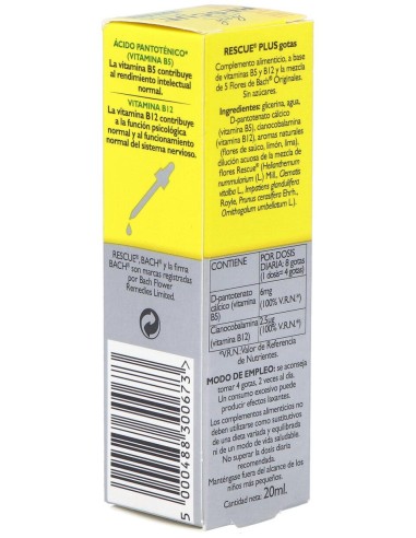 Rescue Plus Gotas Vitaminas 20Ml. Flores Bach