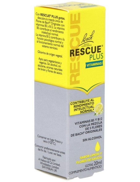 Rescue Plus Gotas Vitaminas 20Ml. Flores Bach
