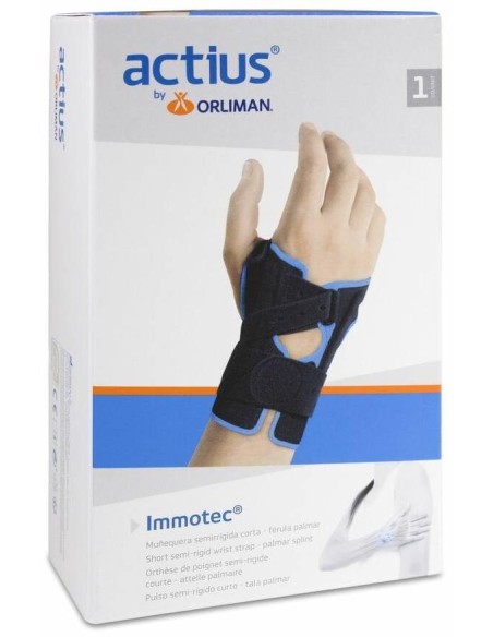 Actius Immotec Muñequera Semirrígida Corta Férula Palmar Talla 1, 1 Ud