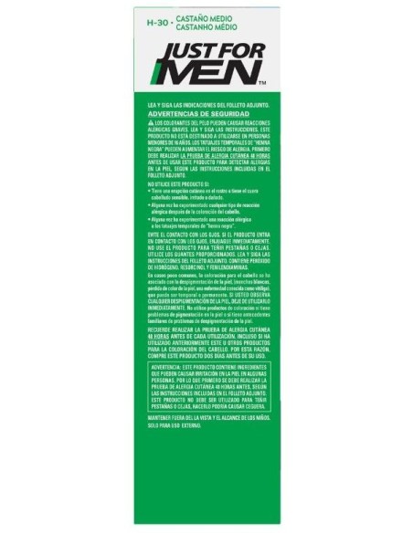Just For Men Champú Colorante 30 Cc Castaño Medio Natural, 1 Ud