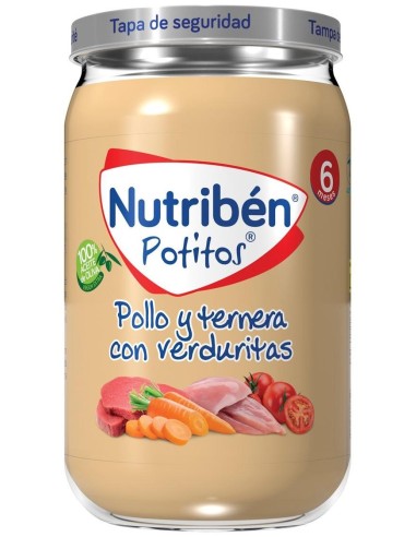 Nutribén Potitos Pollo Y Ternera Con Verduritas, 235 G
