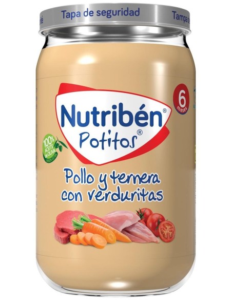 Nutribén Potitos Pollo Y Ternera Con Verduritas, 235 G