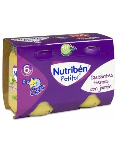 Nutribén Potitos Guisantes Tiernos Con Jamón, 2 Uds