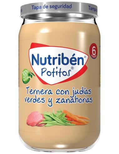Nutribén Potitos Ternera Con Judías Verdes Y Zanahorias, 235 G