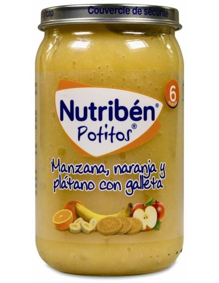 Nutribén Potitos Manzana, Naranja Y Plátano Con Galleta, 235 G