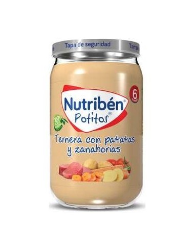 Nutribén Potitos Ternera Con Patatas Y Zanahorias, 235 G