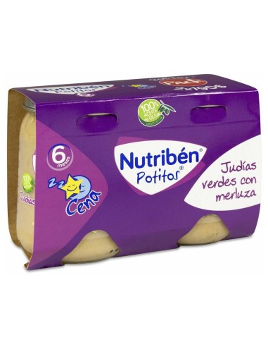 Nutriben Cena Judias Verdes Con Merluza Potito 2 X 190 G