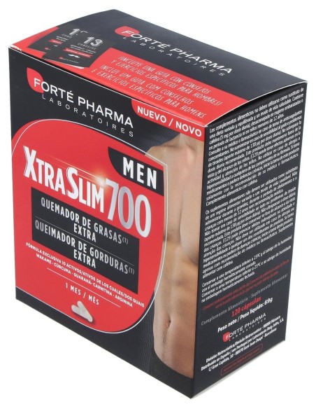 Forté Pharma Xtraslim 700 Men Quemador De Grasas, 120 Cápsulas