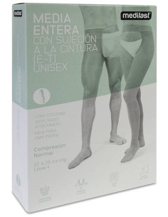 Medilast Media Larga Sujeción Cintura Pierna Derecha Beige Talla M, 1 Ud