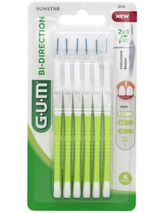 Gum Cepillos Interdentales Bi-Direction 0,9Mm, 6 Uds Verdes 2