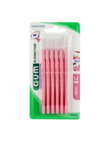 Gum Cepillos Interdentales Bi-Direction Rosas 0,9Mm, 6 Uds