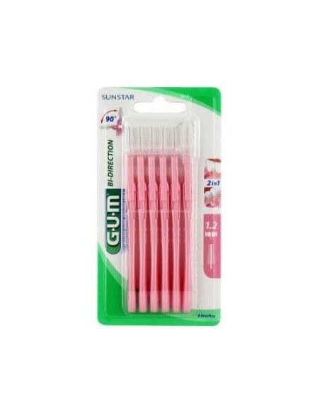 Gum Cepillos Interdentales Bi-Direction Rosas 0,9Mm, 6 Uds
