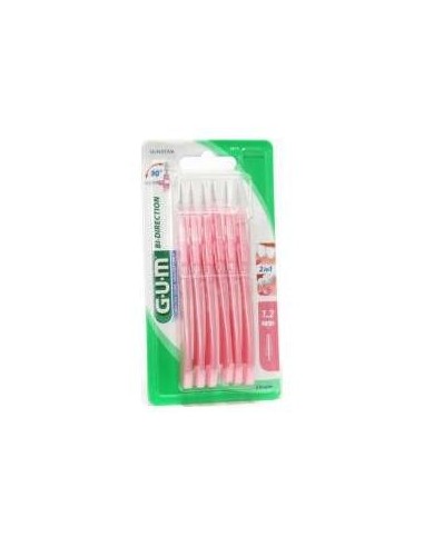 Gum Cepillos Interdentales Bi-Direction Rosas 0,9Mm, 6 Uds