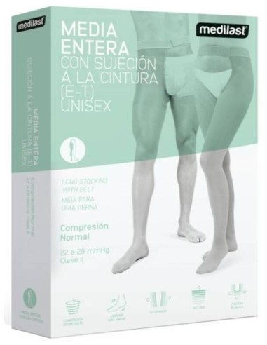 Medilast Media Larga Sujeción Cintura Pierna Izquierda Beige Talla L, 1 Ud