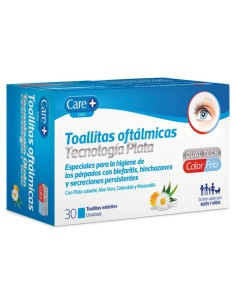 Care+ Toallitas Oftálmicas Estéril Plata, 30 Unidades